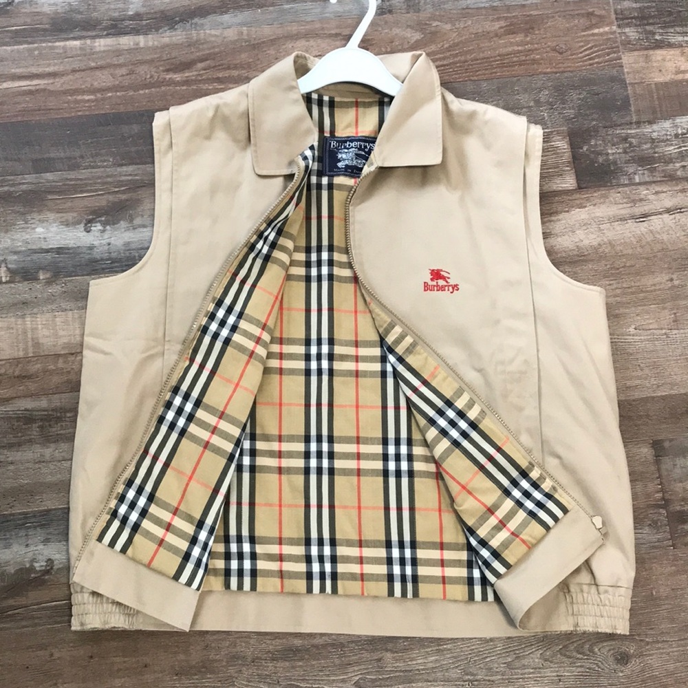 Vintage Burberry Men’s khaki Vest